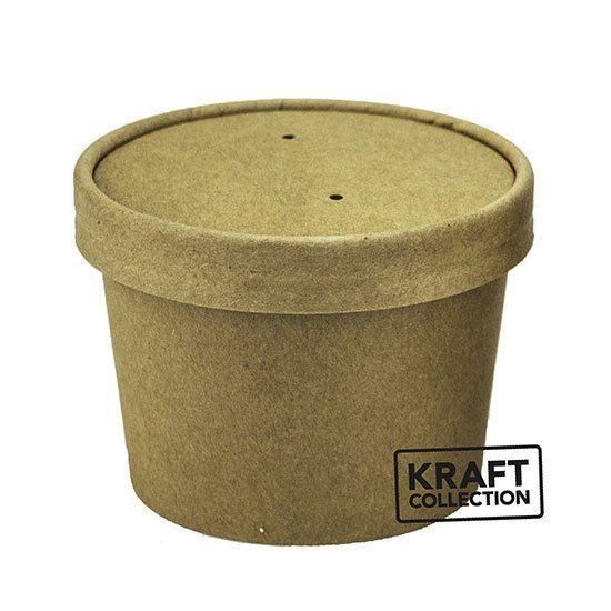 Kraft Soup Container & Paper Lid
