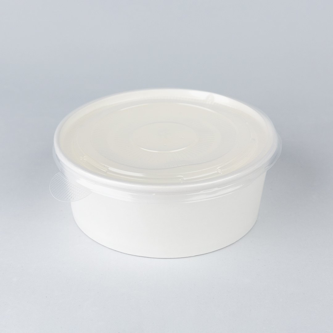 White Food Container 1090ml with Lid & Divider