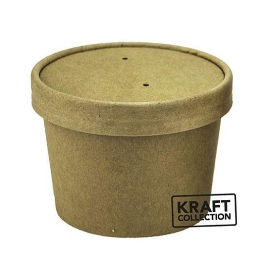 Kraft Soup Container & Paper Lid